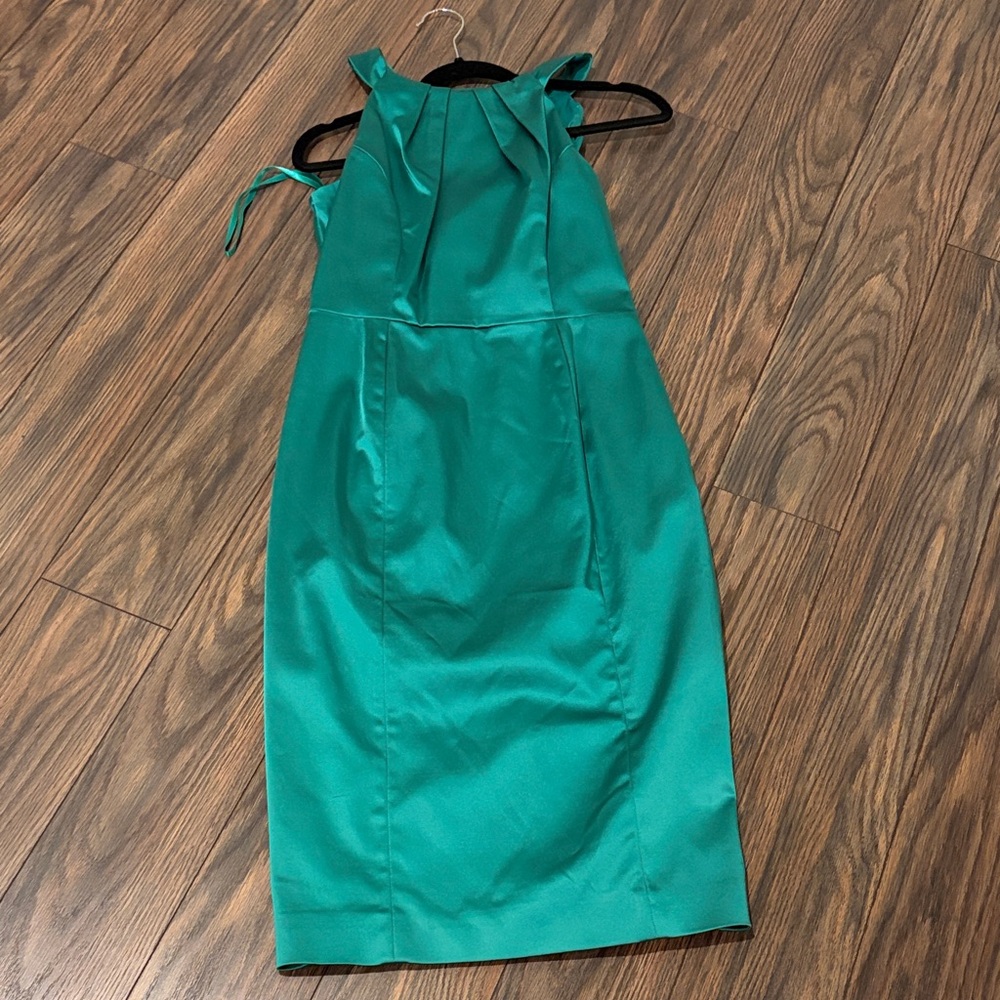 Tie-Shoulder Emerald Green Midi Dress